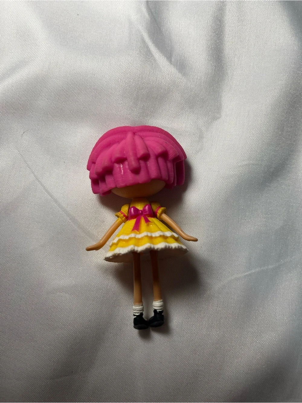 Lalaloopsy Mini 3” Doll Crumbs Sugar Cookie Yellow Pink Tea Dress Figure Toy